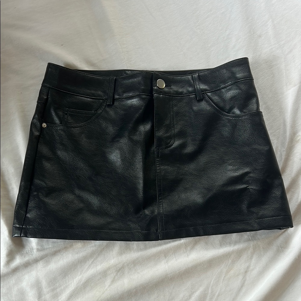 Editkted Maya Faux Leather Mini Skirt